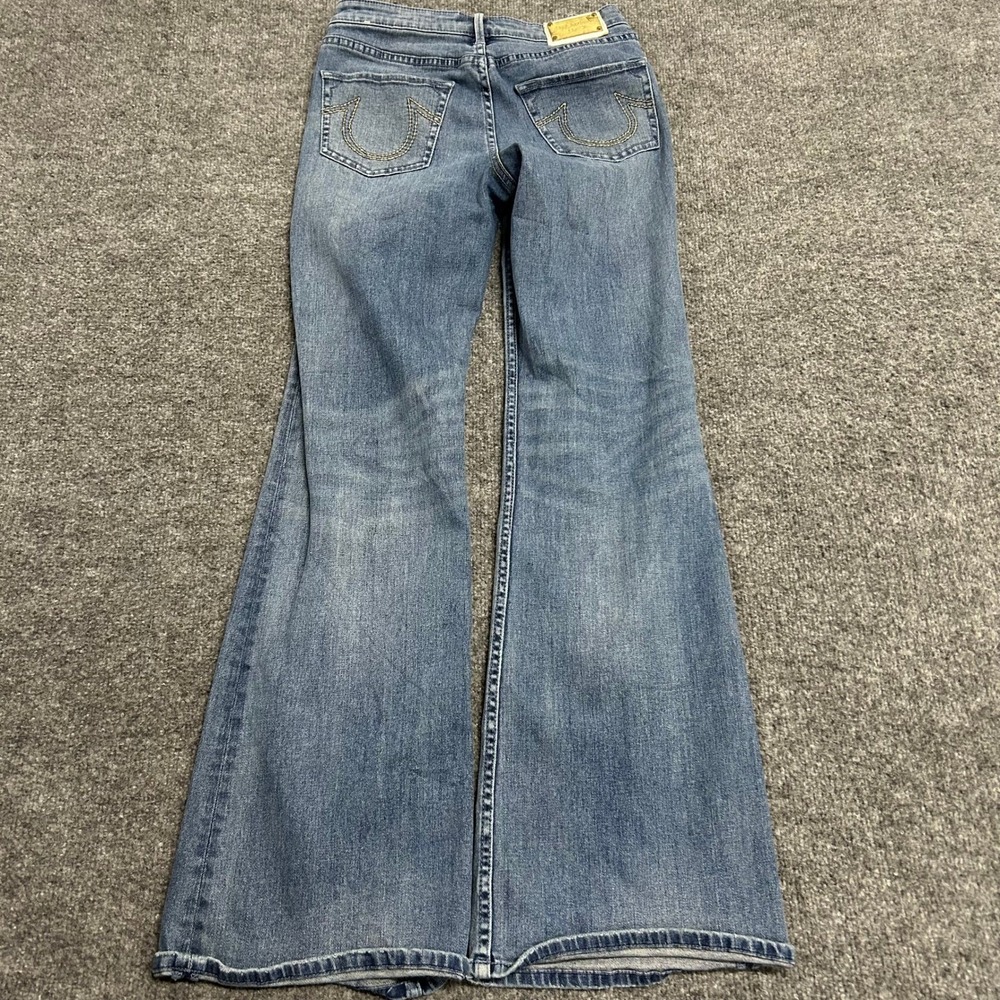 True Religion Jeans Womens Size 27 Blue Manchester United Flare Stretch Denim